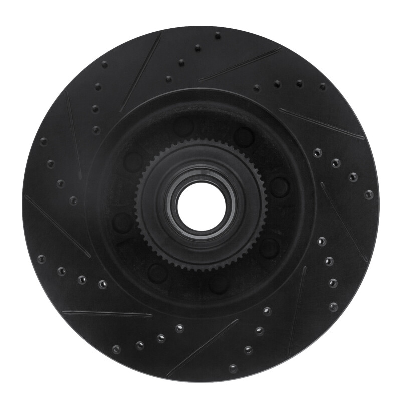 Ford E-250 Brake Rotor (1) - Front Right - R1 Concepts - Drilled & Slotted - Black - `08-`25